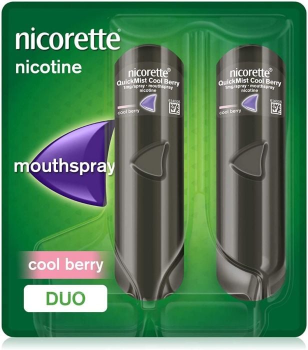 Nicorette Quickmist 1mg Cool Berry Mouthspray 8 Week Bundle-150