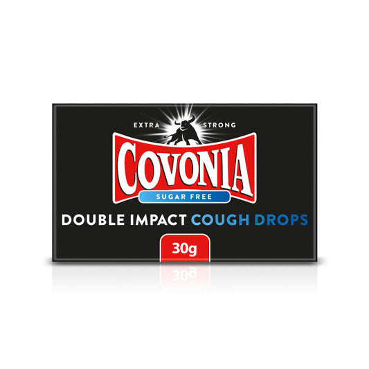 Covonia Double Impact Cough Drops - Strong Original Sugar Free - 30g