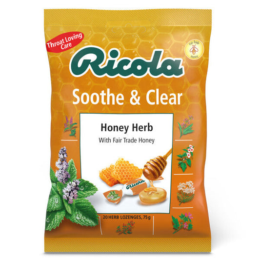 Ricola Soothe & Clear Honey Herb Cough Drops - 20 Lozenges