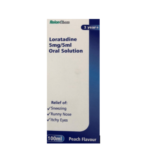 Loratadine 5mg/5ml Oral Solution 100ml Peach Flavour