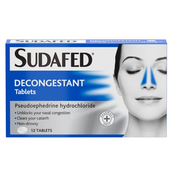 Sudafed Decongestant - 12 Tablets