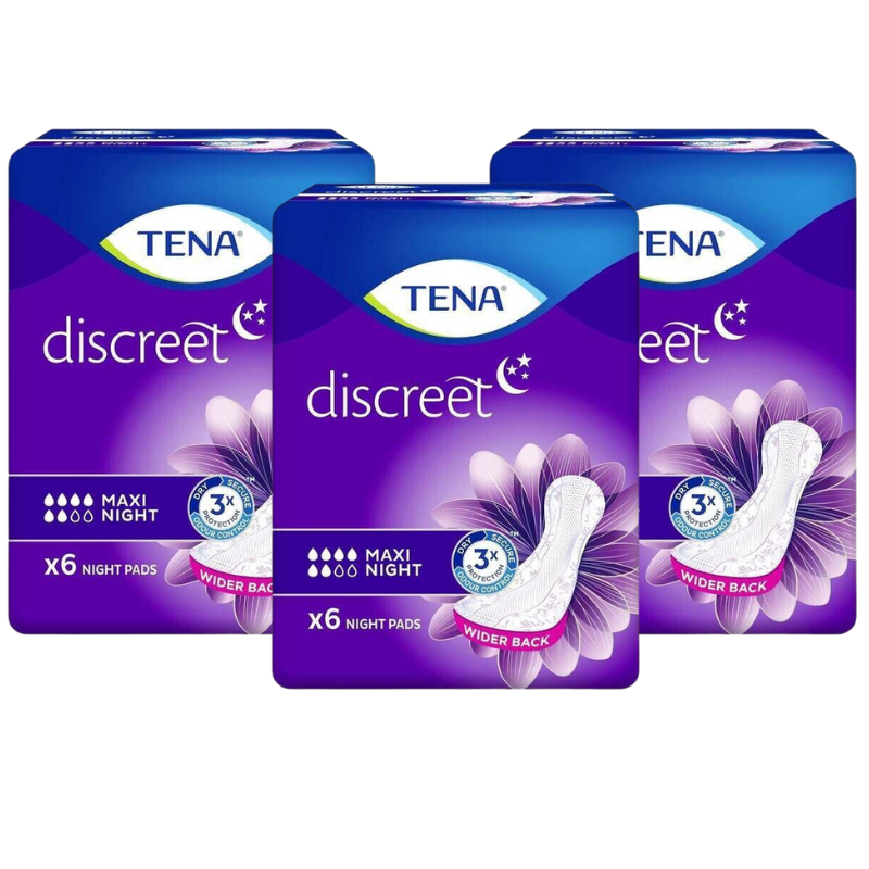 TENA Discreet Maxi Night Incontinence Pads - 6 Pads