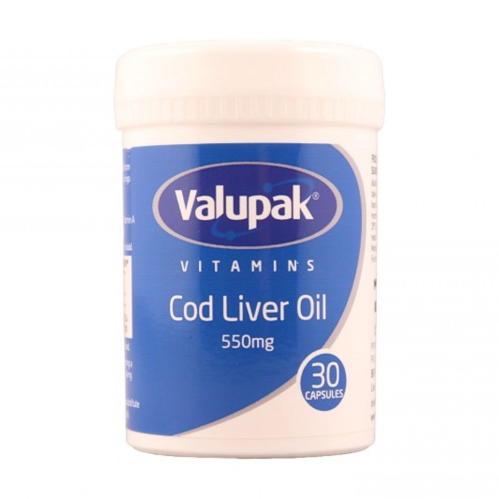 Valupak Vitamins Cod Liver Oil 550mg Capsules 30's