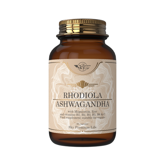 Sky Premium Life Ashwagandha & Rhodiola with Magnesium, Zinc - 60 Capsules