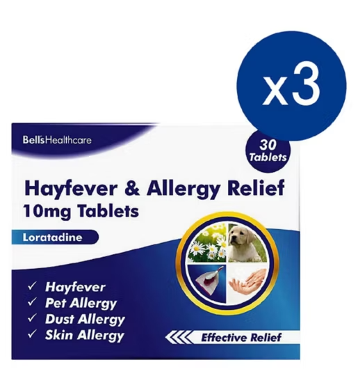 offer Bells Hayfever and Allergy Relief 10mg 30 Tablets x 3 packs