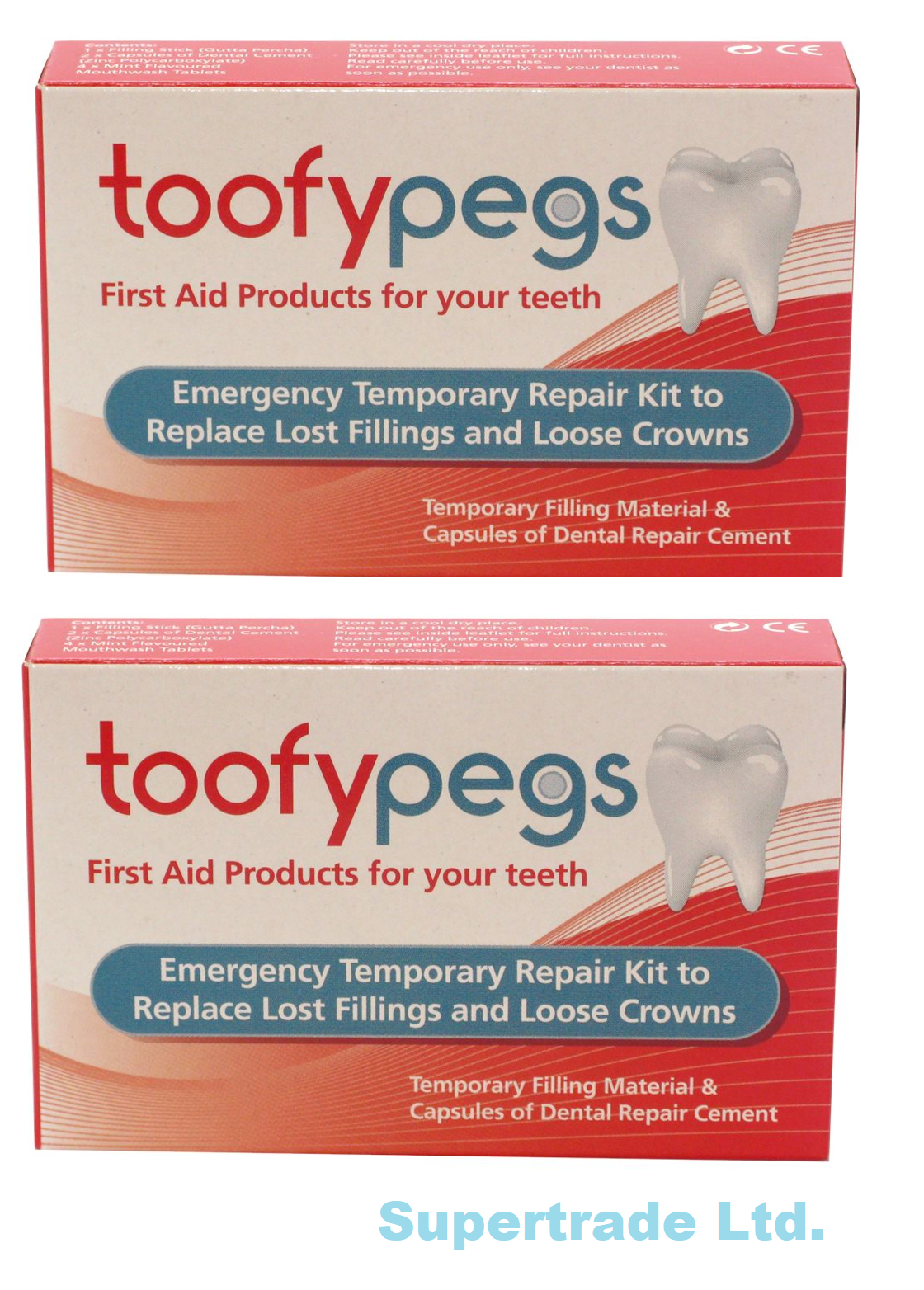 Toofypegs Toofy Pegs Emergency Crown Temporary Repair Kit Lost Fillings Loose X2