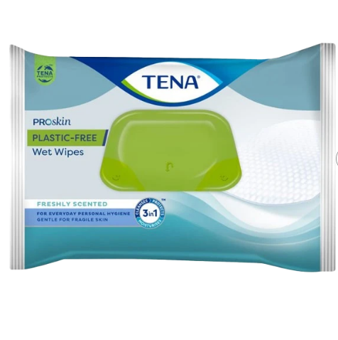 TENA ProSkin Plastic-Free Wet Wipes Pack of 48