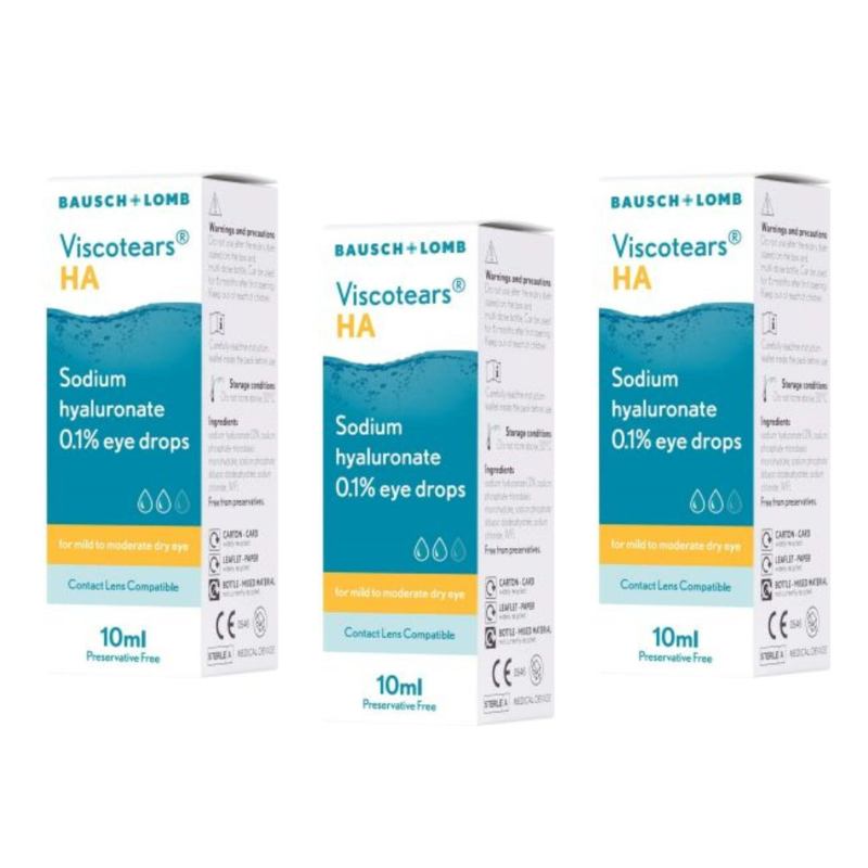 Viscotears HA Sodium Hyaluronate Eye Drops 10ml